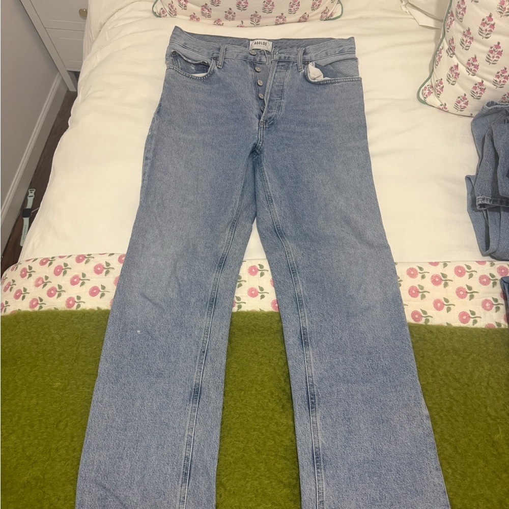 Agolde Light Blue Straight Leg Jeans